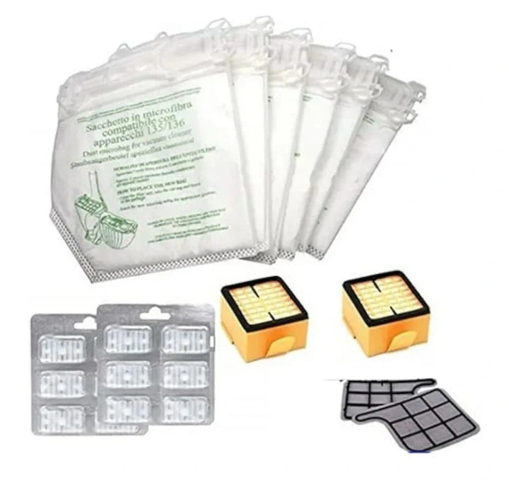 Kit Risparmio Sacchetti + Filtro + Griglie + Profumini  per Folletto VK135/ VK136