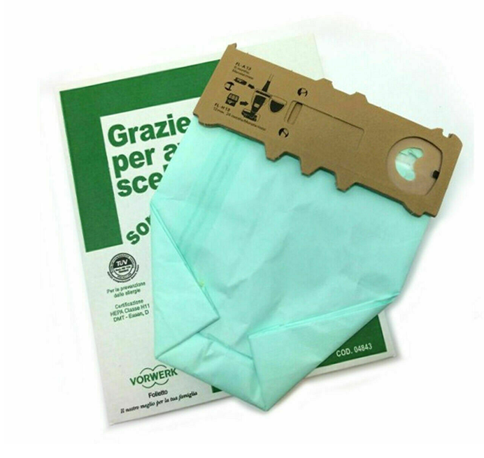 6 Sacchetti Per Aspirapolvere Vorwerk Folletto VK130, VK131 E VK131sc - Tessuto Non Tessuto Premium